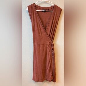 PrAna Rust Wrap Dress with pockets